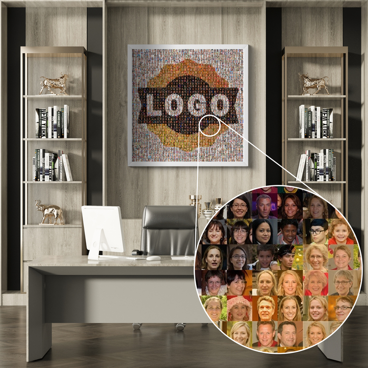 Bedrijfslogo Fotomozaïek met Medewerkersfotos