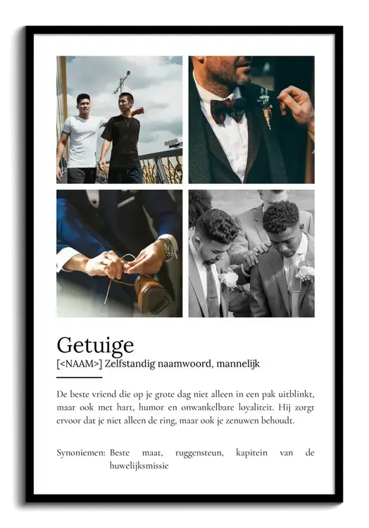 Definitieposter Trauzeuge - Persoonlijk Geschenk