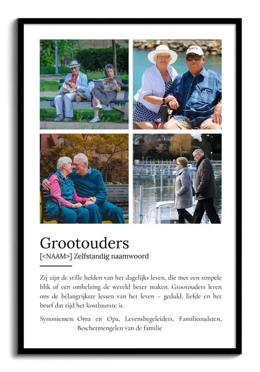 Definitionsposter "Grootouders" als cadeau
