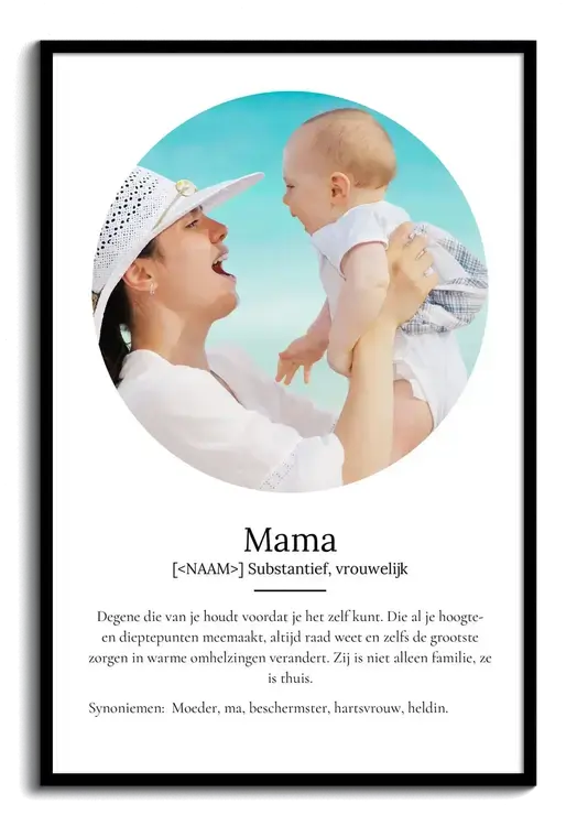 Mama Definitionsposter met eigen foto aanpassen