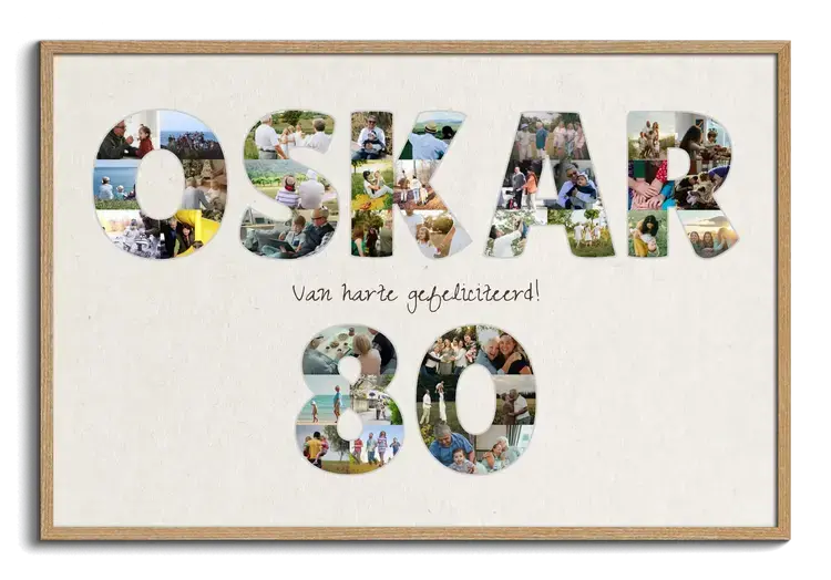 Fotocollage met persoonlijke boodschap voor verjaardag