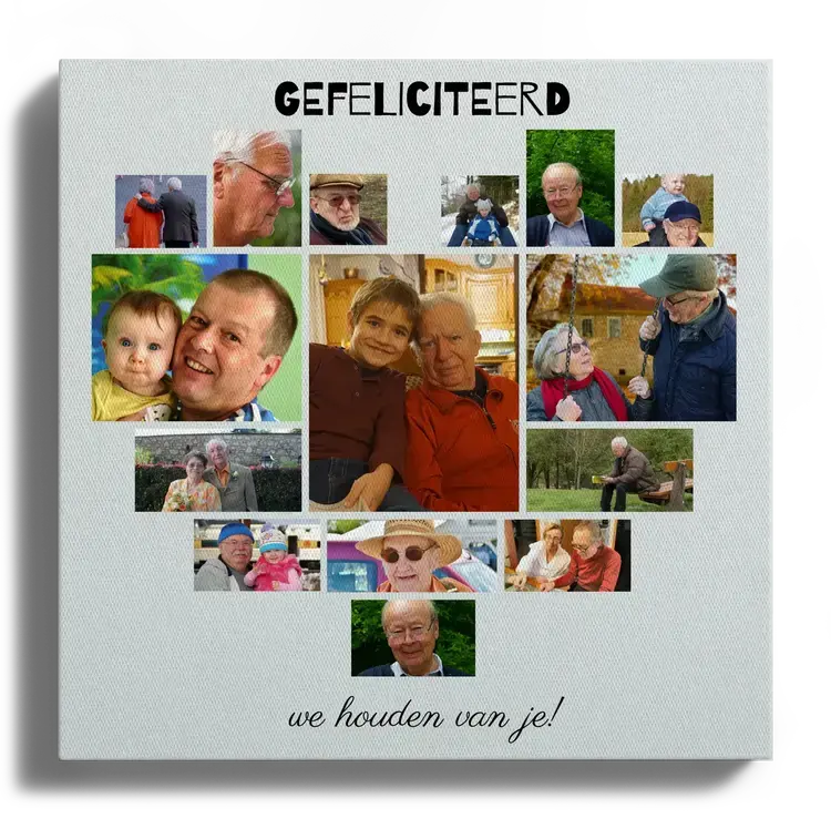 Hart collage met fotos als verjaardagscadeau