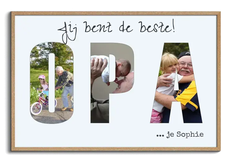 Fotocollage jij bent de beste opa cadeau voor grootouders