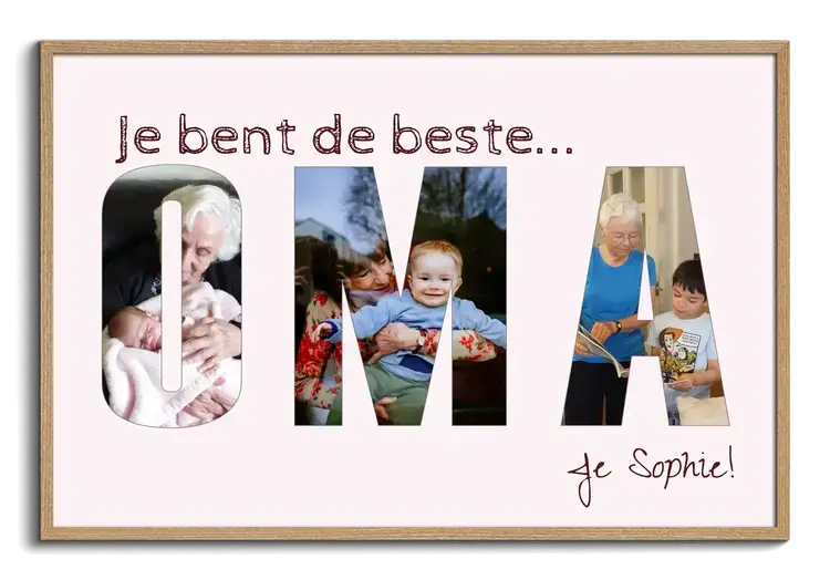 Fotos als letters je bent de beste Oma cadeau van de kleinkinderen