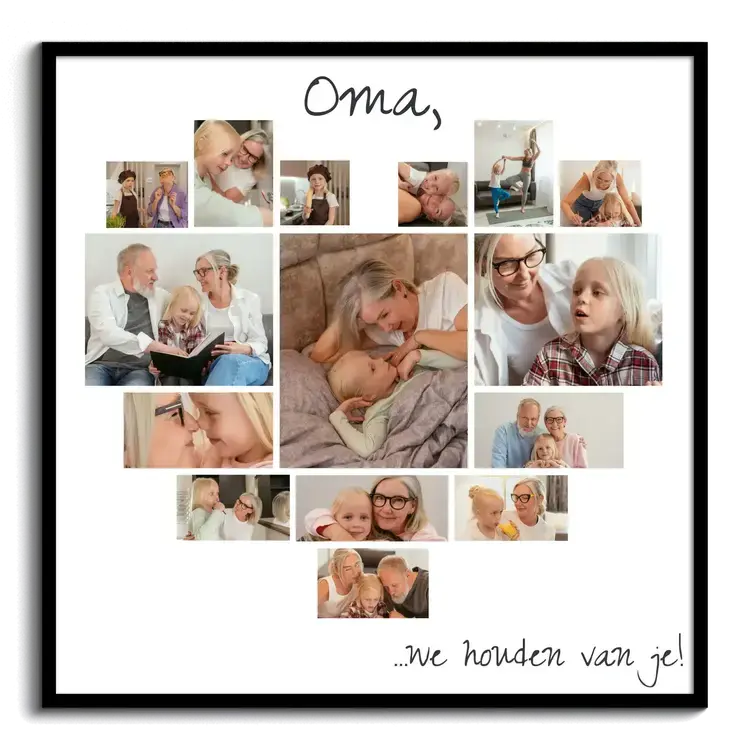 Fotocollage hart voor oma we houden van je speciale attentie voor grootouders