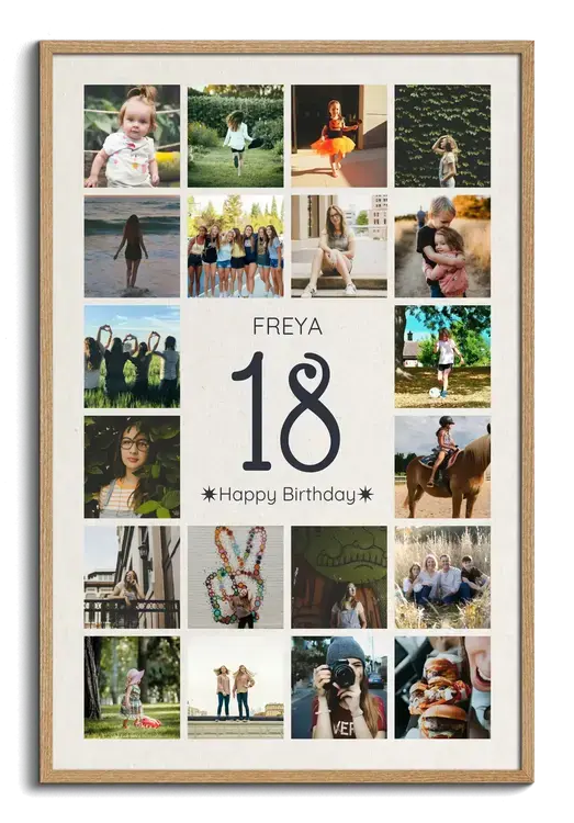 Fotocollage Cijfer 18 jaar - Verjaardag & Jubileum