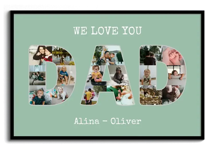 Gepersonaliseerd Fotocadeau Vaderdag met Letters DAD WE LOVE YOU