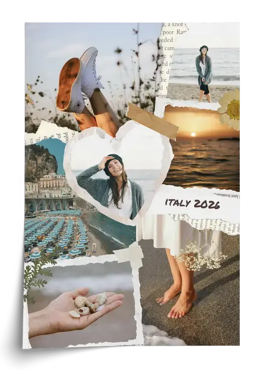 Vakantie scrapbook fotocollage met tekst