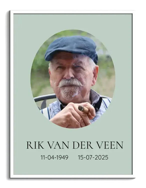 Portret Foto voor Begrafenis in Ovaal