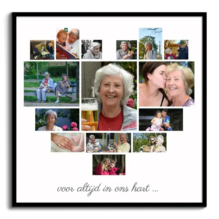 Fotocollage hart als herinnering