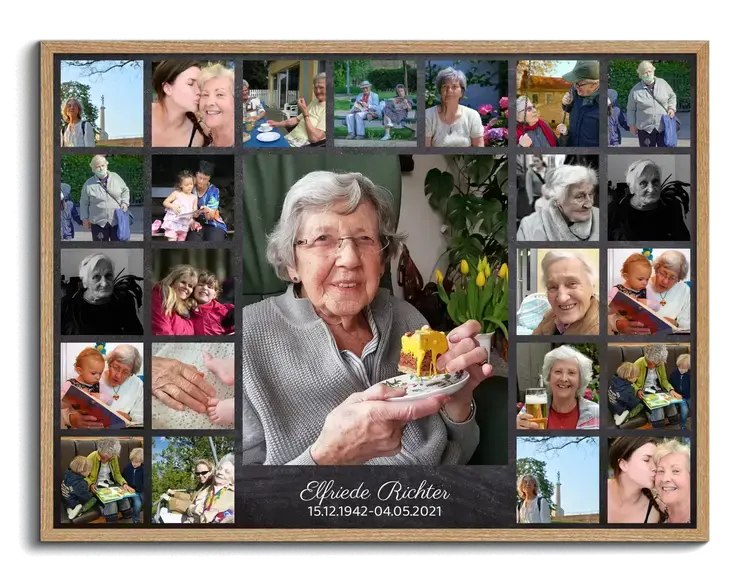 Fotocollage ter nagedachtenis bij uitvaart