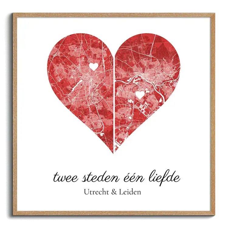 Twee Steden Eén Liefde: Hartvormige Kaarten