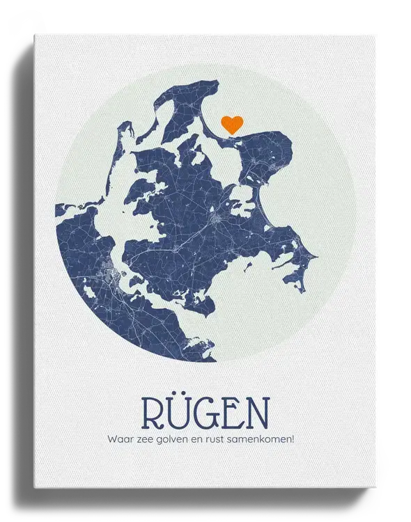 Ronde Kaart van Rügen met Maritiem Design