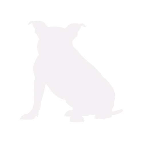 Hondensilhouet American Bully zittend