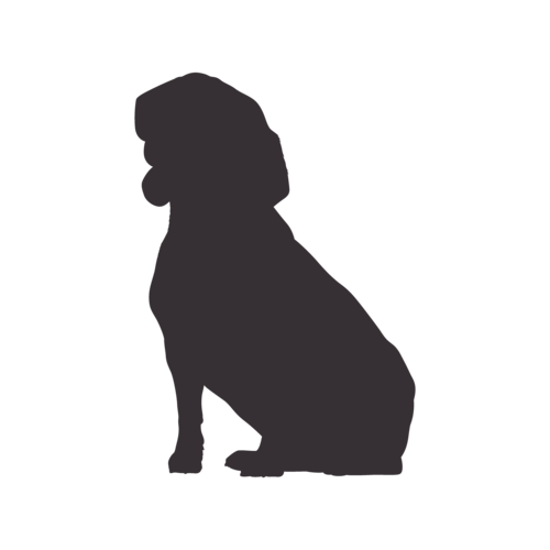Hondensilhouet Beagle zittend