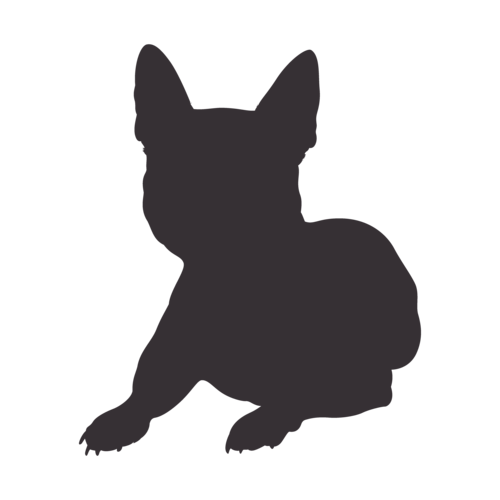 Hondensilhouet Franse Bulldog zittend
