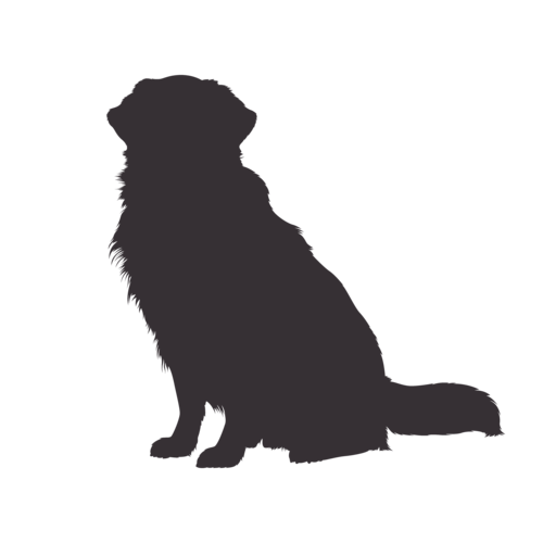 Hondensilhouet Golden Retriever zittend