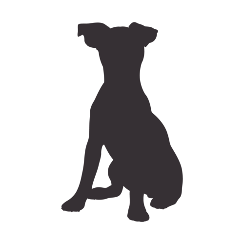 Hondensilhouet Jack Russell Terrier zittend