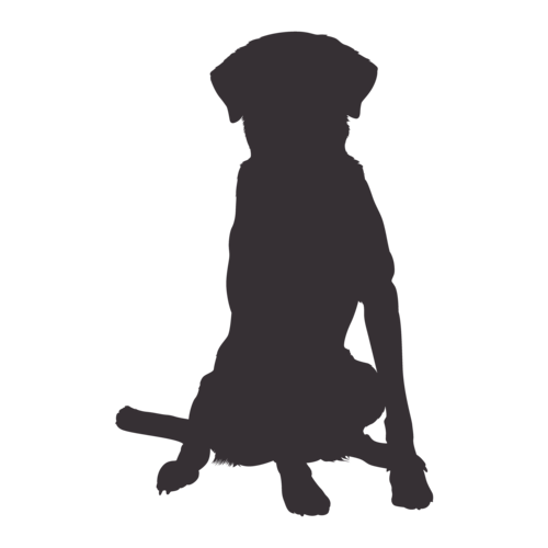 Hondensilhouet Labrador zittend