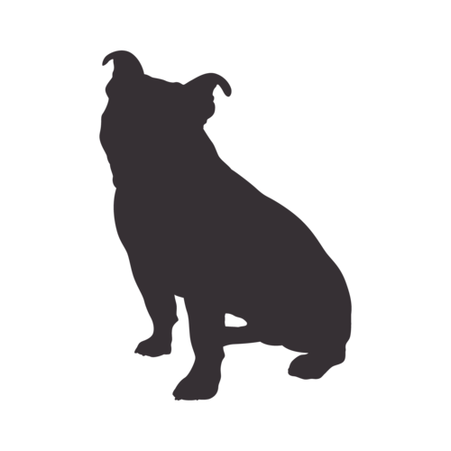 Hondensilhouet Old English Bulldog zittend