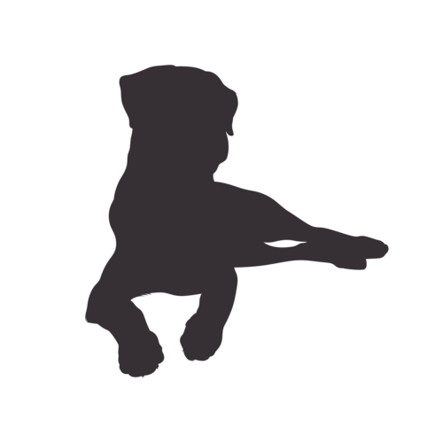 Hondensilhouet Rottweiler zittend