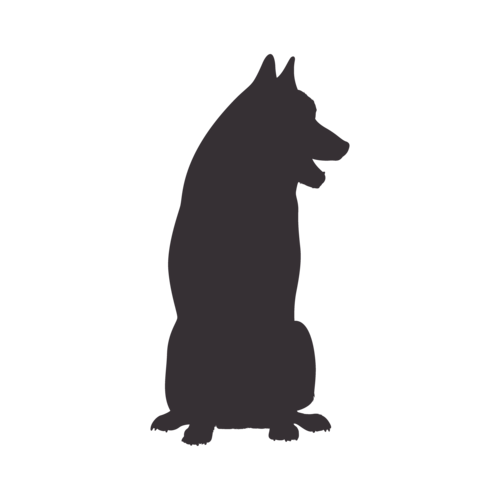 Hondensilhouet Siberische Husky zittend