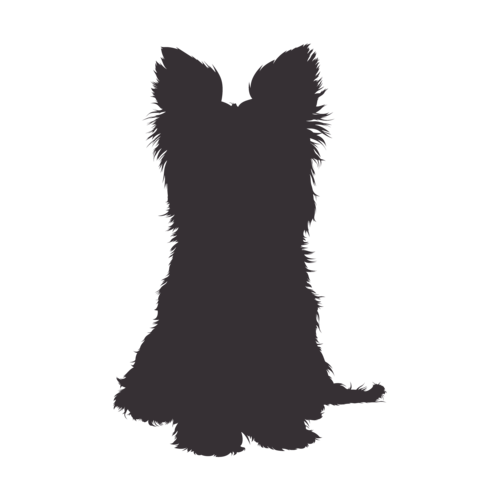 Hondensilhouet Yorkshire Terrier zittend