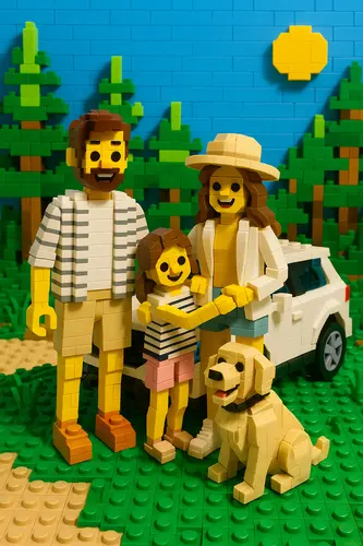 Foto omgezet in LEGO-stijl